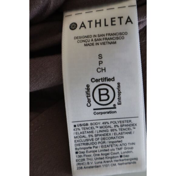 Athleta 473718-032 Women's Sz S Mauve Seasoft 1/4 Zip Bubble Hem Sweatshirt - Picture 6 of 13